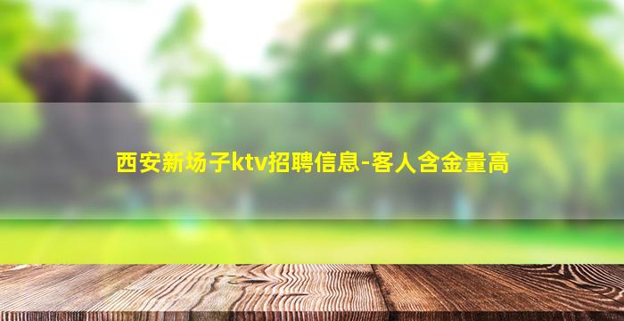 西安新场子ktv招聘信息-客人含金量高